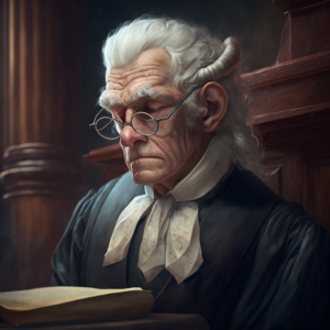 NLP An elderly man with white hair, curled horns, glasses, and a stern expression reads a book on NLP Hypnotherapy in a dark, wood-paneled room, wearing old-fashioned formal clothing with a high-collared shirt and cravat. Hypnotherapy